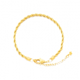 Pulseira Feminina Cord O Baiano Mm Banhada Ouro K Estrela