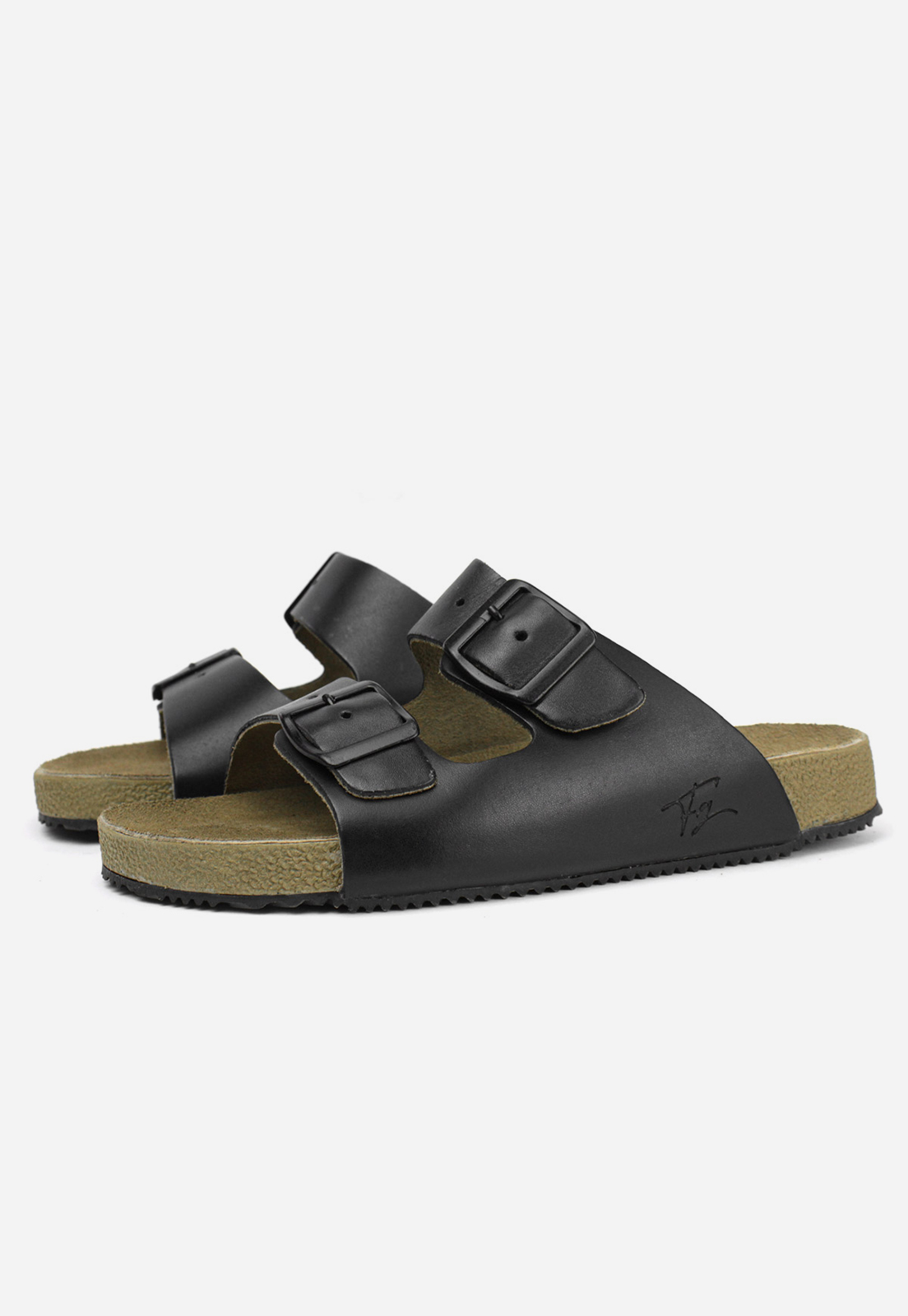 Sand Lia Papete Birken Feminina Masculina Couro Fivela Preto