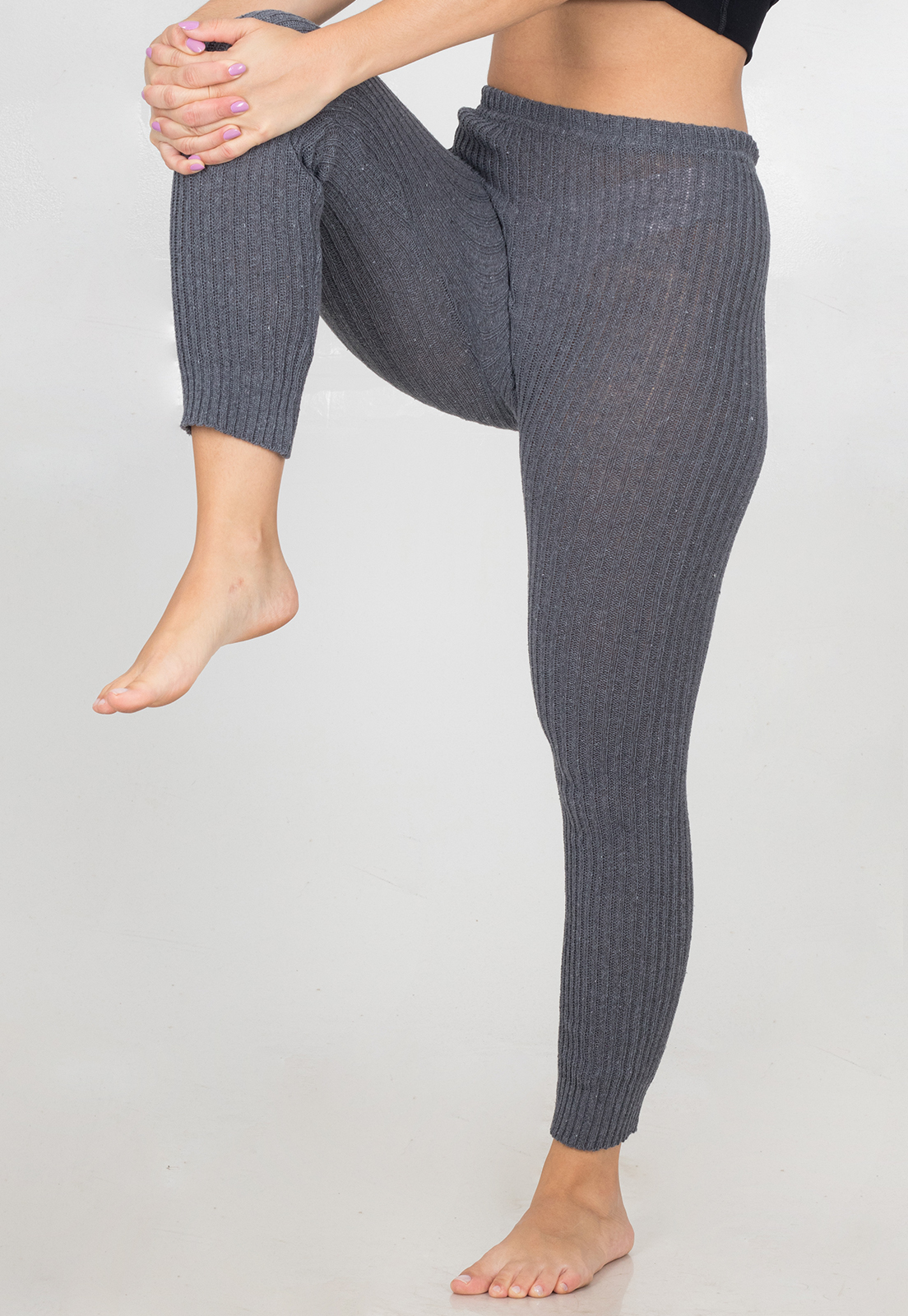 Calça Fusô Grossa Lã Tricot Feminina Lisa Adulto Inverno