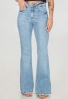 Calça Jeans Flare Feminina Cintura Alta Casual Premium