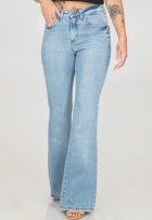 Calça Jeans Flare Feminina Cintura Alta Casual Premium