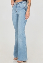 Calça Jeans Flare Feminina Cintura Alta Casual Premium