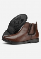 Bota Chelsea Masculina Couro Conforto Casual Marrom