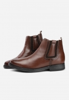 Bota Chelsea Masculina Couro Conforto Casual Marrom