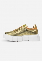 Tênis Sneaker Feminino Couro Casual Lia Dourado