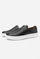 Tênis Slip On Iate Masculino Couro Casual Preto