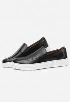 Tênis Slip On Iate Masculino Couro Casual Preto