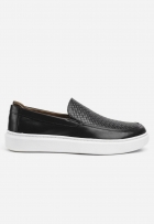 Tênis Slip On Iate Masculino Couro Casual Preto