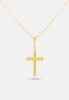 Pingente Masculino Crucifixo 3,5cm Banhado A Ouro 18k