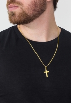 Pingente Masculino Crucifixo 3,5cm Banhado A Ouro 18k