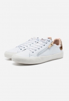 Tênis Feminino Branco Casual Sneaker Couro Detalhe Oncinha