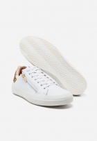 Tênis Feminino Branco Casual Sneaker Couro Detalhe Oncinha