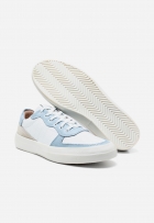 Tênis Feminino Casual Sneaker Verão Couro Básico Azul Claro