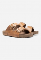 Sandália Feminina Masculina Birken Couro Confort Mostarda