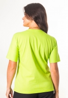 Blusa T-Shirt Feminina Algodão Estampa Frutas Manga Curta