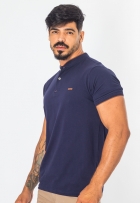 Camisa Gola Padre Masculina Algodão Lisa Manga Curta Casual