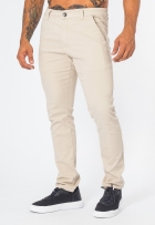 Calça De Sarja Masculina Alfaiataria Casual Slim Areia