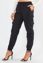 Calça Cargo Jogger Viscolinho Feminina Cós Elástico Cordão