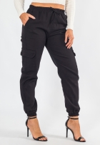 Calça Cargo Jogger Viscolinho Feminina Cós Elástico Cordão