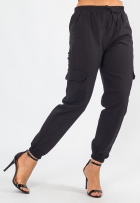 Calça Cargo Jogger Viscolinho Feminina Cós Elástico Cordão