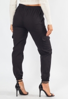 Calça Cargo Jogger Viscolinho Feminina Cós Elástico Cordão