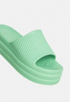 Chinelo Nuvem Slide Leve de Plataforma Feminino Eva Verde