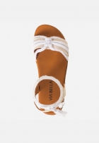 Sandália Plataforma Feminina Com Cordão Caramelo/Off White