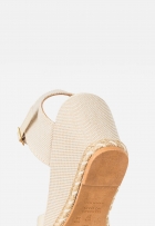 Sandália Anabela Feminina Espadrille Salto Básico Off White